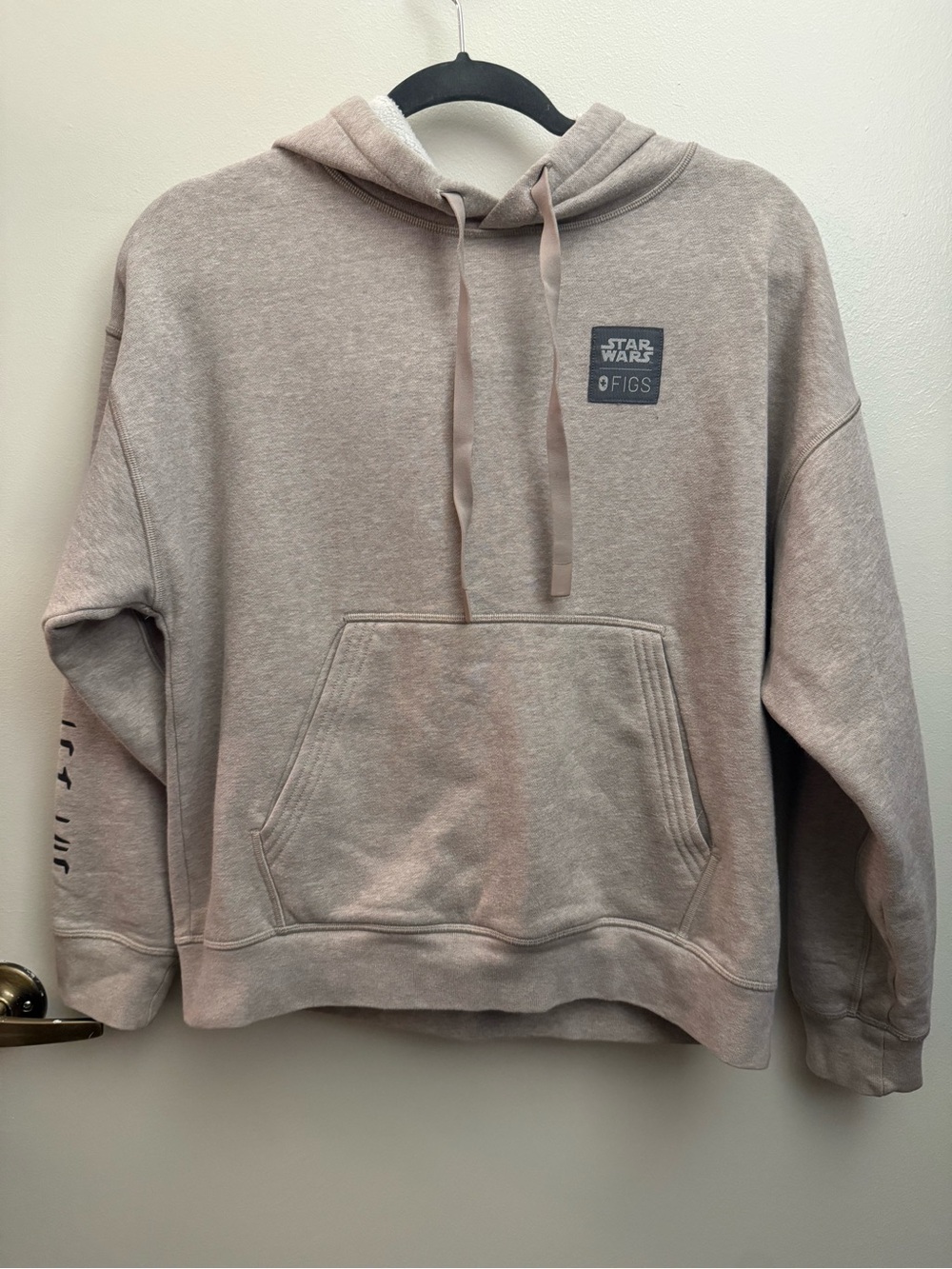 Figs Star Wars women’s oversized style Hoodie in Light Taupe/Cream